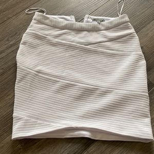 High waisted white skirt